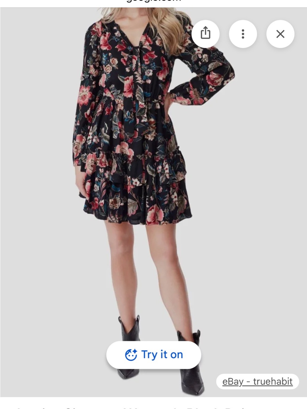 Jessica Simpson Women's Black Reina
Floral-print Ruffled Tiered Dress